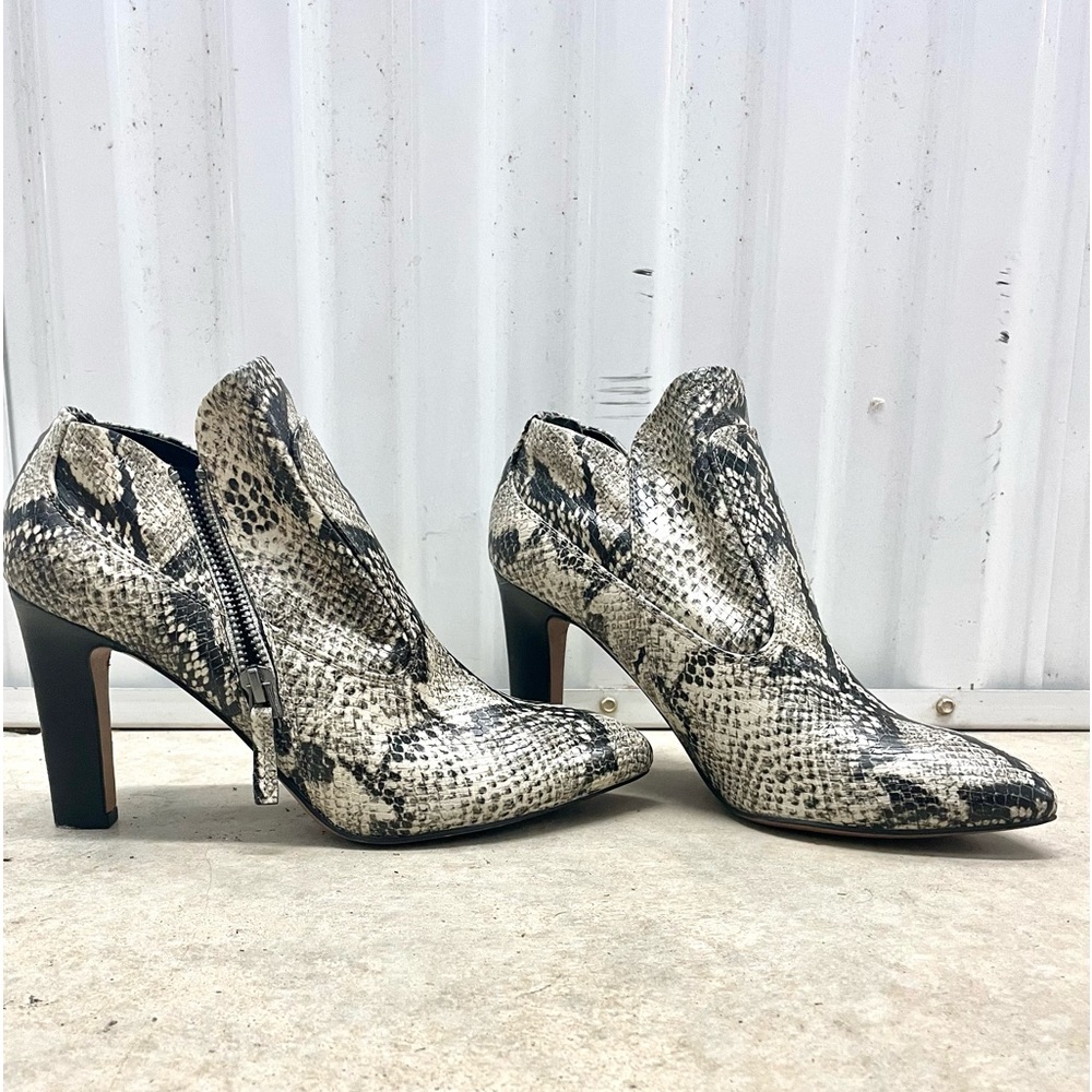 Snake skin booties with Side zip